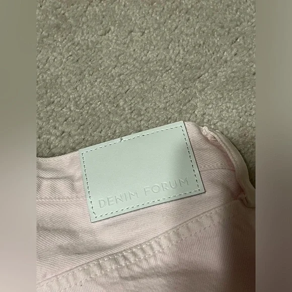 Aritzia x Denim Forum light pink high-waisted wide leg jeans - Picture 6 of 8